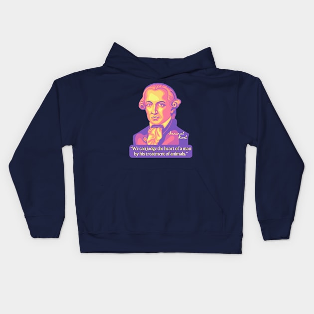 Emmanuel Kant Portrait and Quote Kids Hoodie by Slightly Unhinged